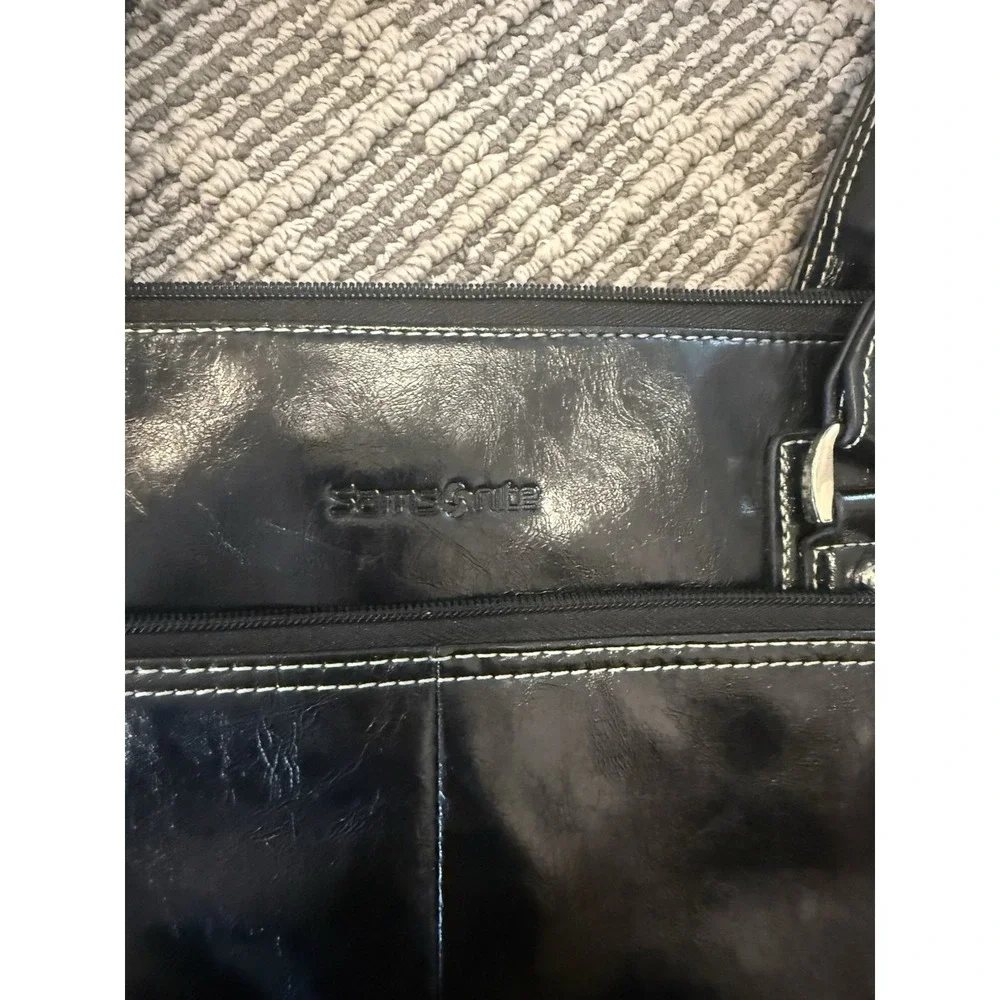 SAMSONITE TOTE‎ BAG/ LAPTOP BLACK LEATHER LIKE BAG FITS 15.4 LAPTOPS AND MORE